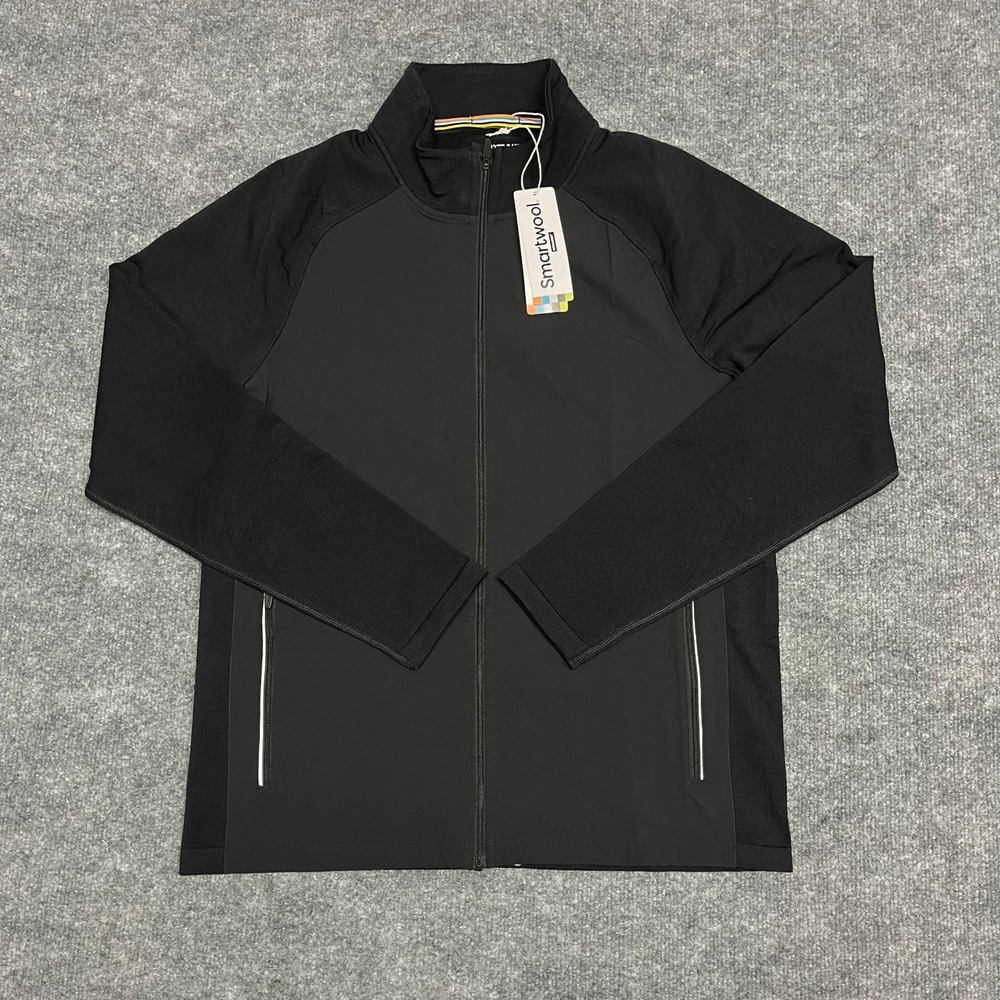 NEW Smartwool Jacket Mens Large Black Intraknit Active Full Zip Merino Hiking